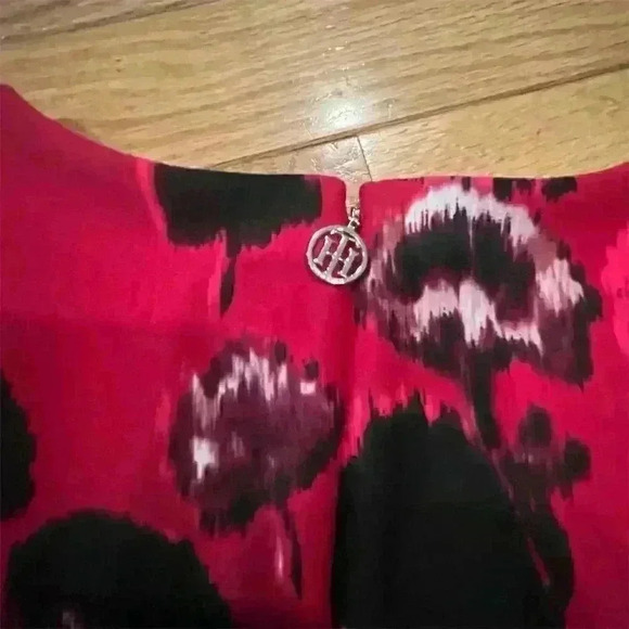 Tommy Hilfiger Women's Floral Shift Dress Red Short Sleeve Crew Neck Size 2 - Picture 5 of 6